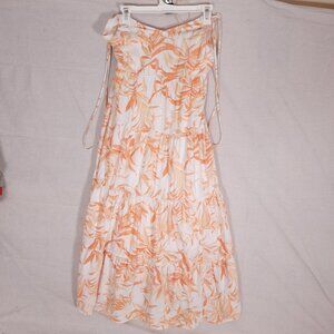 Abercrombie Linen Blend Midi Dress Small Sleeveless Boho Cottagecore Festival